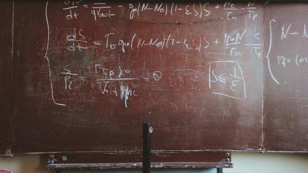 math problem on a blackboard