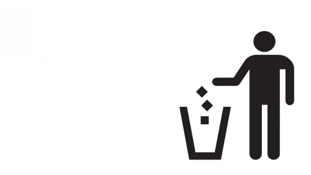 Throwing away trash icon